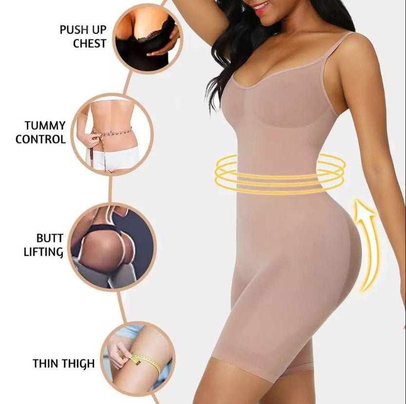 Zentrava One - Piece Body Shaper - Brown - Zentrava