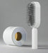 Zentrava GlideLuxe – Air Cushion Massage Comb with Press - Type Cleaning - White - Zentrava