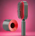 Zentrava GlideLuxe – Air Cushion Massage Comb with Press - Type Cleaning - Red - Zentrava