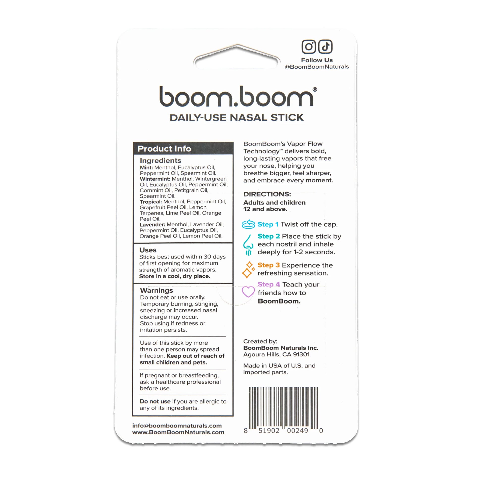 Boom Boom Nasal Stick - Zentrava